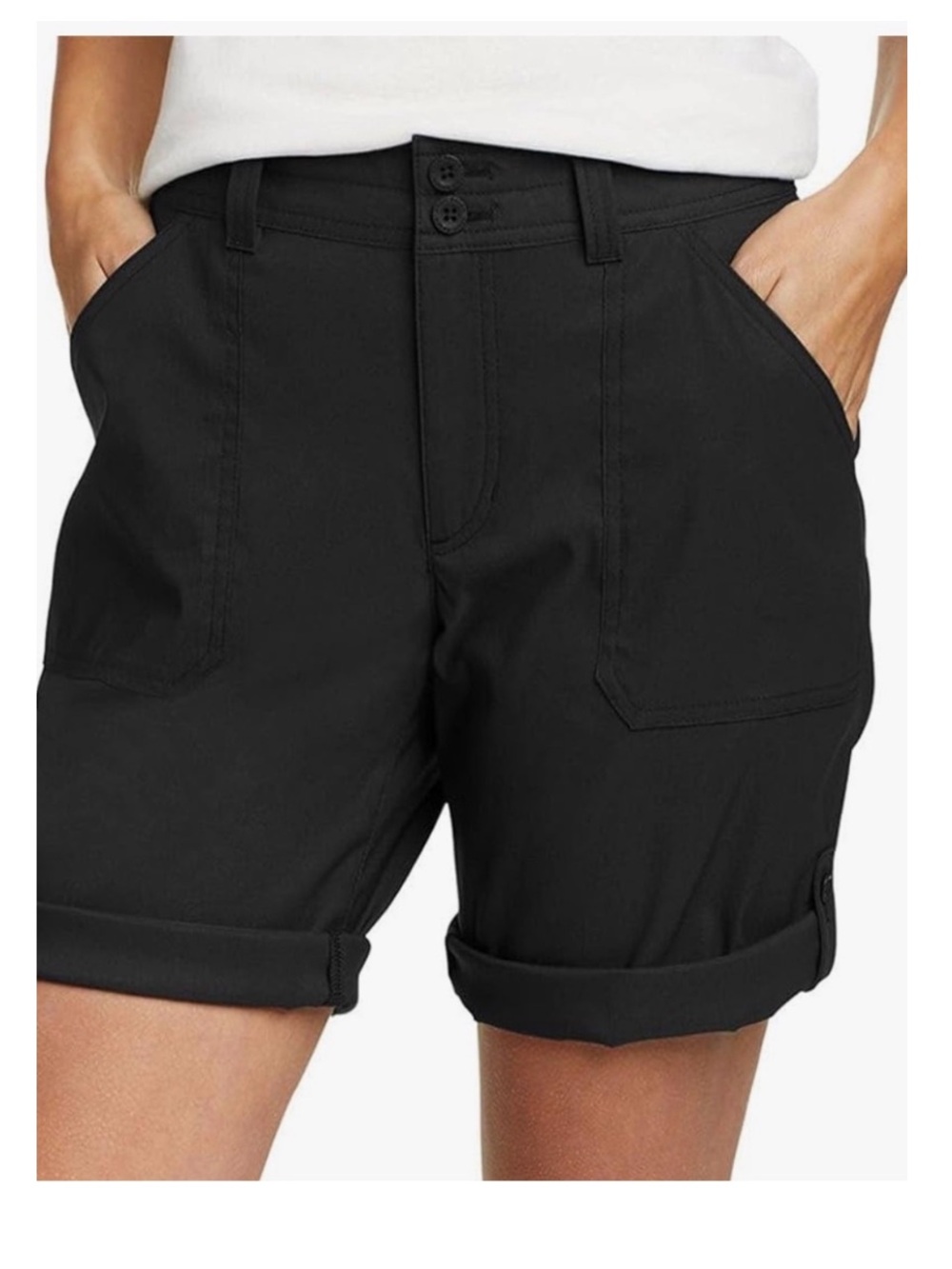 Eddie Bauer Rolled Hem Bermuda Hiking Shorts with adjustable length